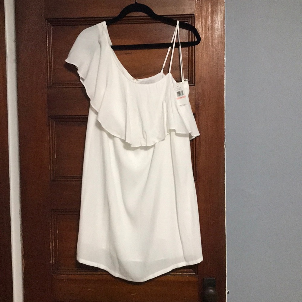 White one shoulder mini dress